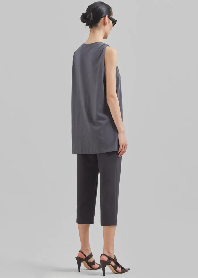 Women Erika Twisted Sleeve Tank 8211 Charcoal The Frankie Shop Tops