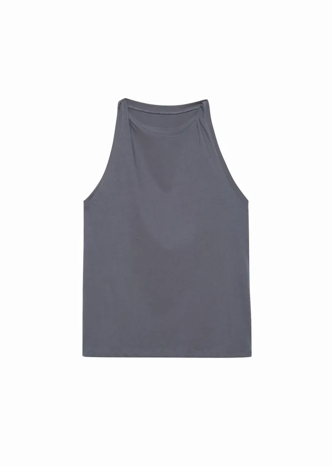 Women Erika Twisted Sleeve Tank 8211 Charcoal The Frankie Shop Tops