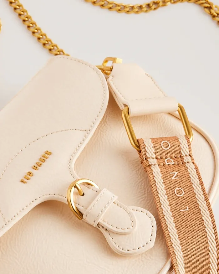 Women ESIA 8211 Webbing Crossbody Saddle Bag Ivory Ted Baker Crossbody Bags