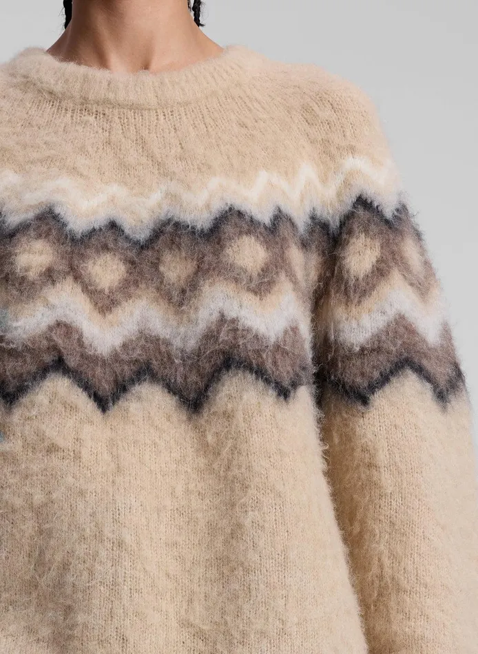 Women Ezra Fairisle Sweater Dark Taupe Multi ALC Sweaters