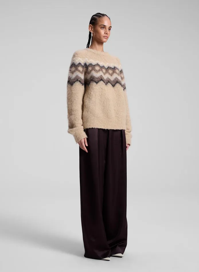 Women Ezra Fairisle Sweater Dark Taupe Multi ALC Sweaters