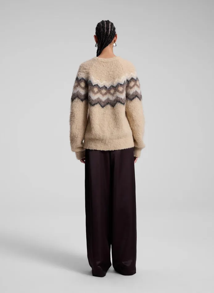 Women Ezra Fairisle Sweater Dark Taupe Multi ALC Sweaters