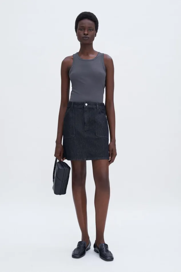 Women Fine Rib Tank Charcoal Grey Filippa K Tops