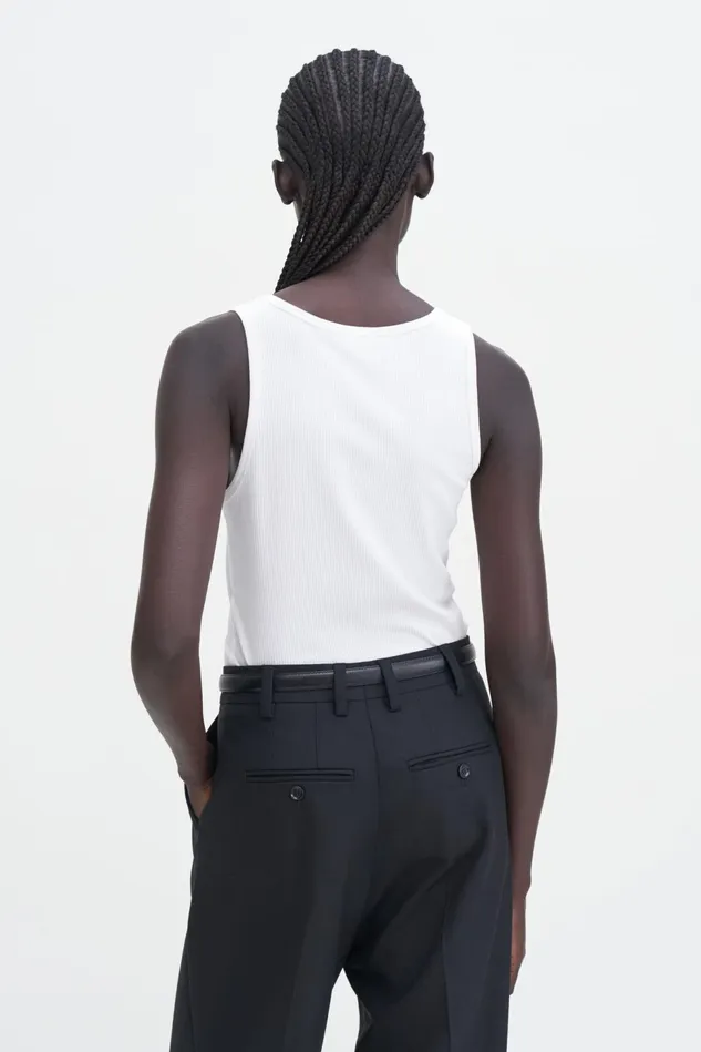 Women Fine Rib Tank White Filippa K Tops