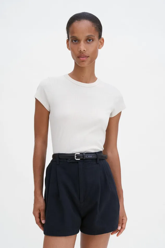 Women Fine Rib Tee Dusty Beige Filippa K Tops