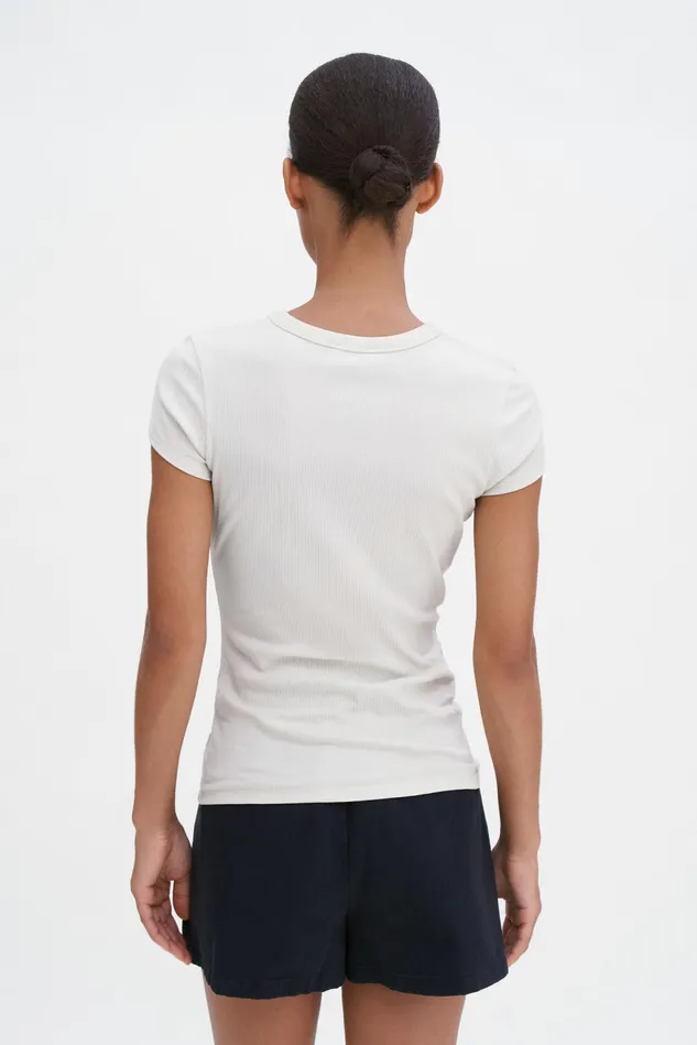 Women Fine Rib Tee Dusty Beige Filippa K Tops