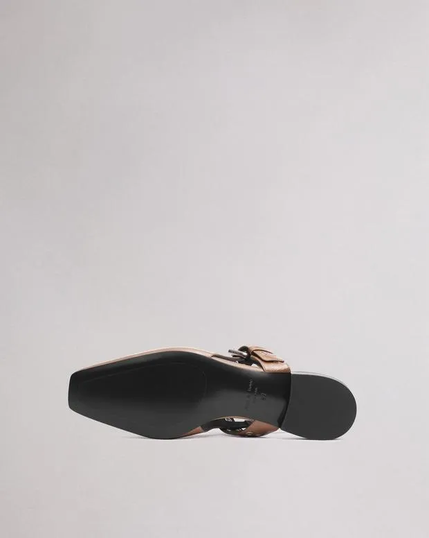 Women Flats Rag and Bone Astra Leather Slingback Taupe Patent