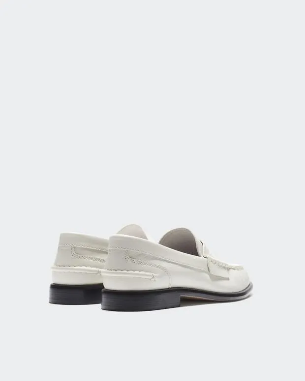 Women Flats Rag and Bone Carter Leather Loafer Antique White