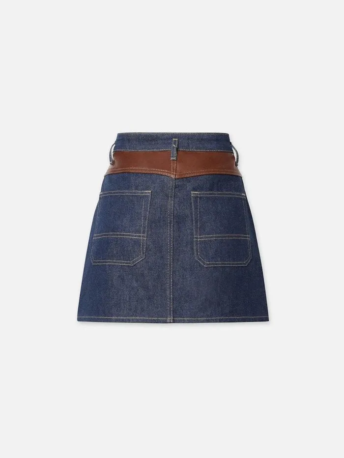 Women FRAME Denim Collections Atelier Denim And Leather Skirt Women FRAME Denim Collections Atelier Denim And Leather Skirt