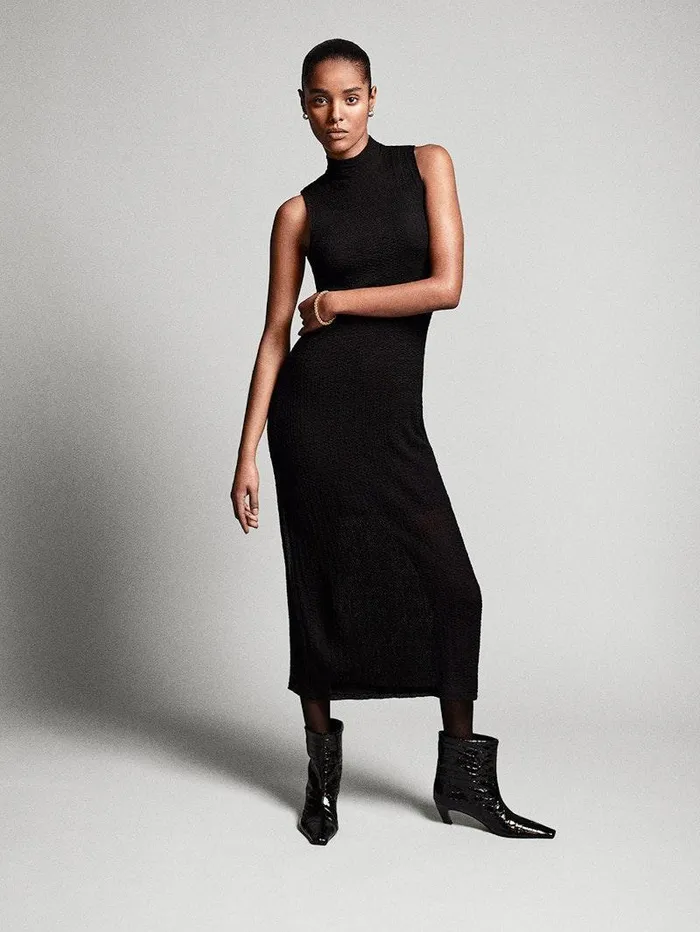 Women FRAME Dresses and Jumpsuits Sleeveless Mesh Mock Neck Dress Women FRAME Dresses and Jumpsuits Sleeveless Mesh Mock Neck Dress