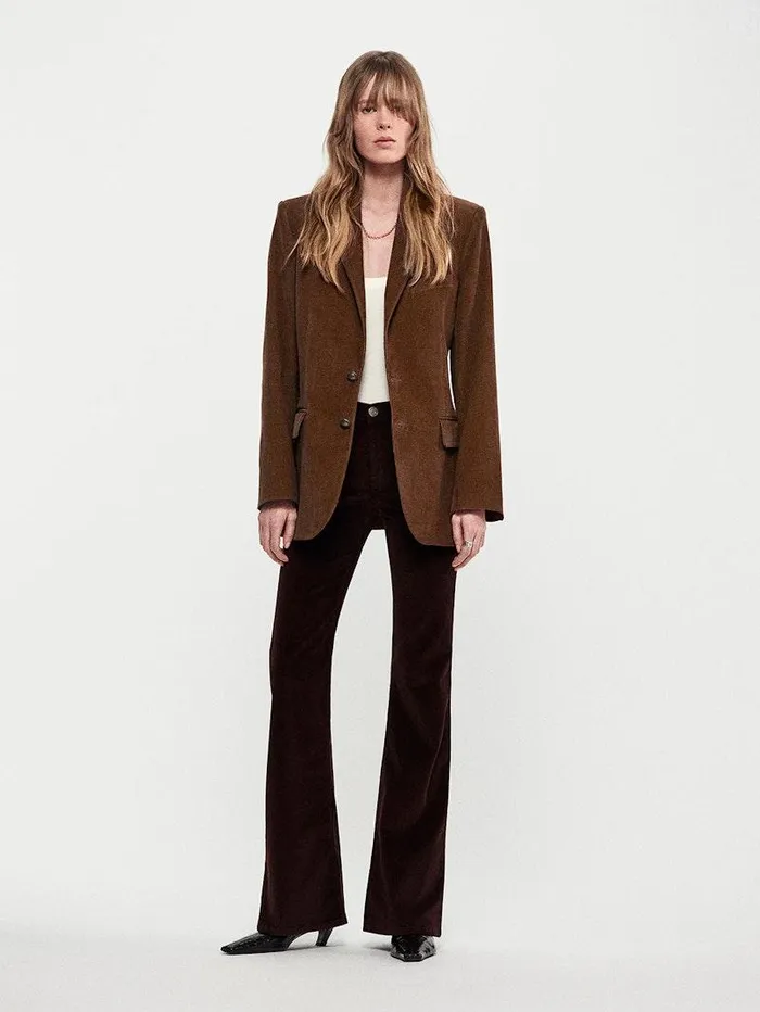 Women FRAME Pants Le Easy Flare Corduroy