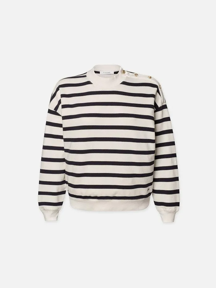 Women FRAME Sweaters Button Detail Sweatshirt