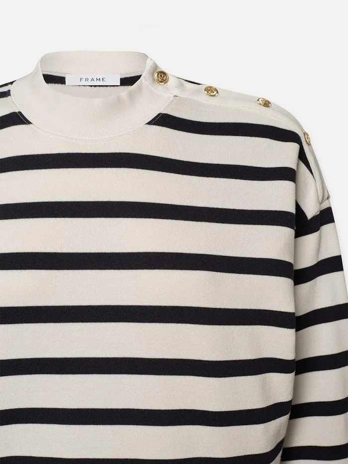 Women FRAME Sweaters Button Detail Sweatshirt Women FRAME Sweaters Button Detail Sweatshirt