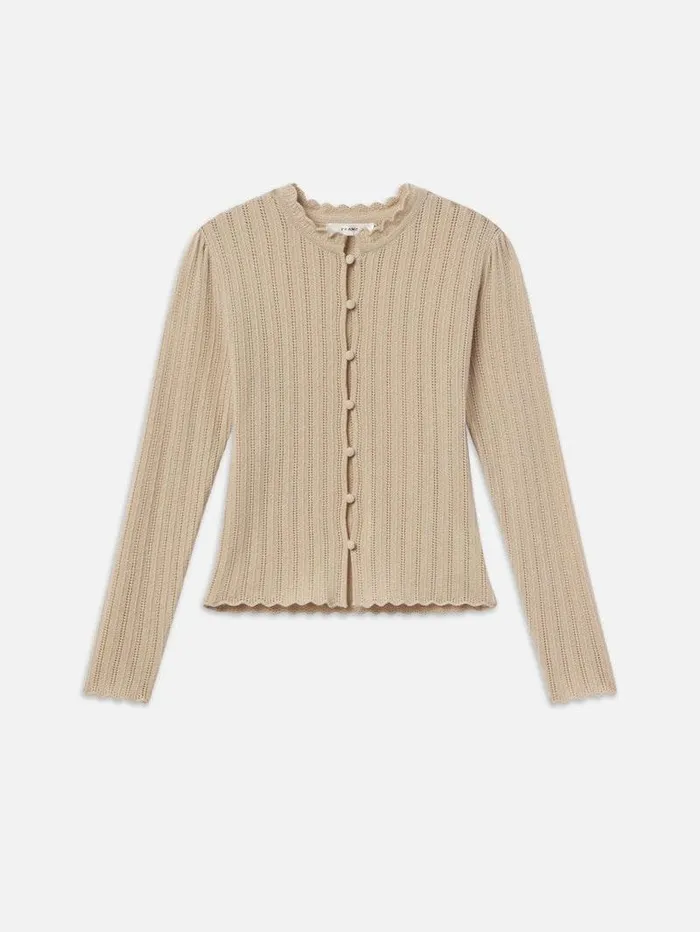 Women FRAME Sweaters Ruffle Neck Cardi