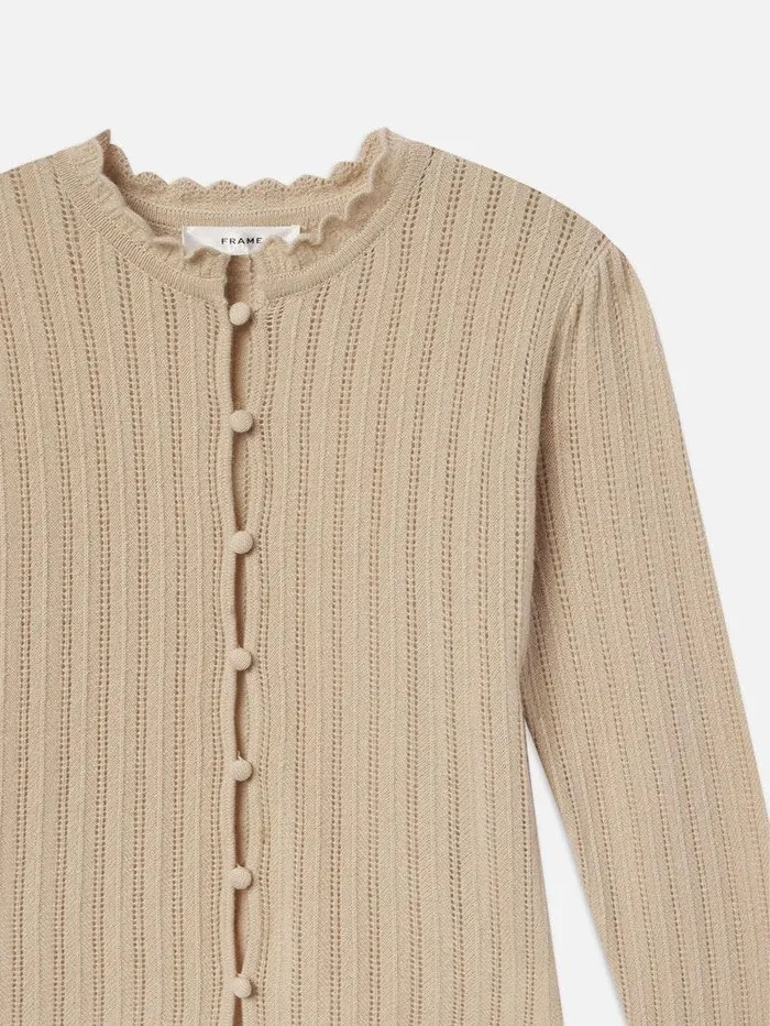 Women FRAME Sweaters Ruffle Neck Cardi