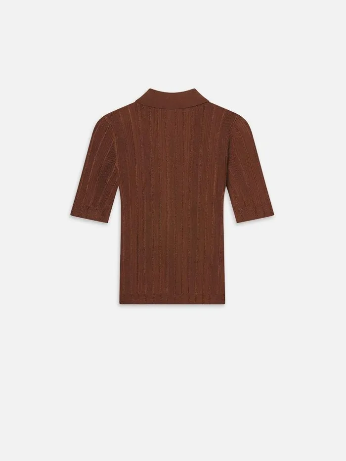 Women FRAME The Alpine Edit Laddered Rib Polo Women FRAME The Alpine Edit Laddered Rib Polo