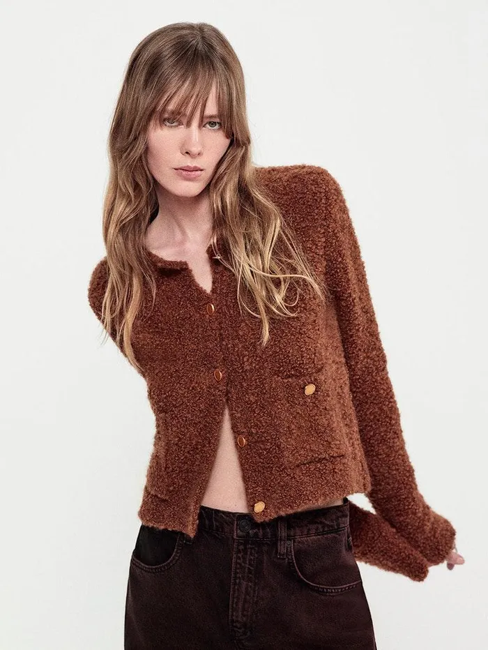 Women FRAME The Alpine Edit Patch Pocket Cardi Women FRAME The Alpine Edit Patch Pocket Cardi