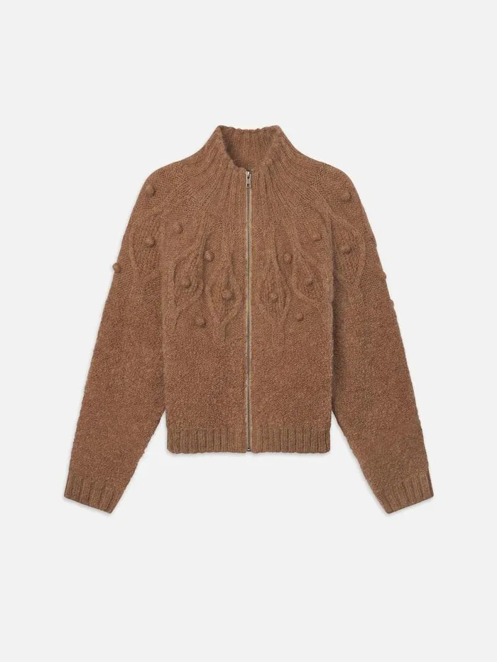 Women FRAME The Alpine Edit Popcorn Zip Cardi