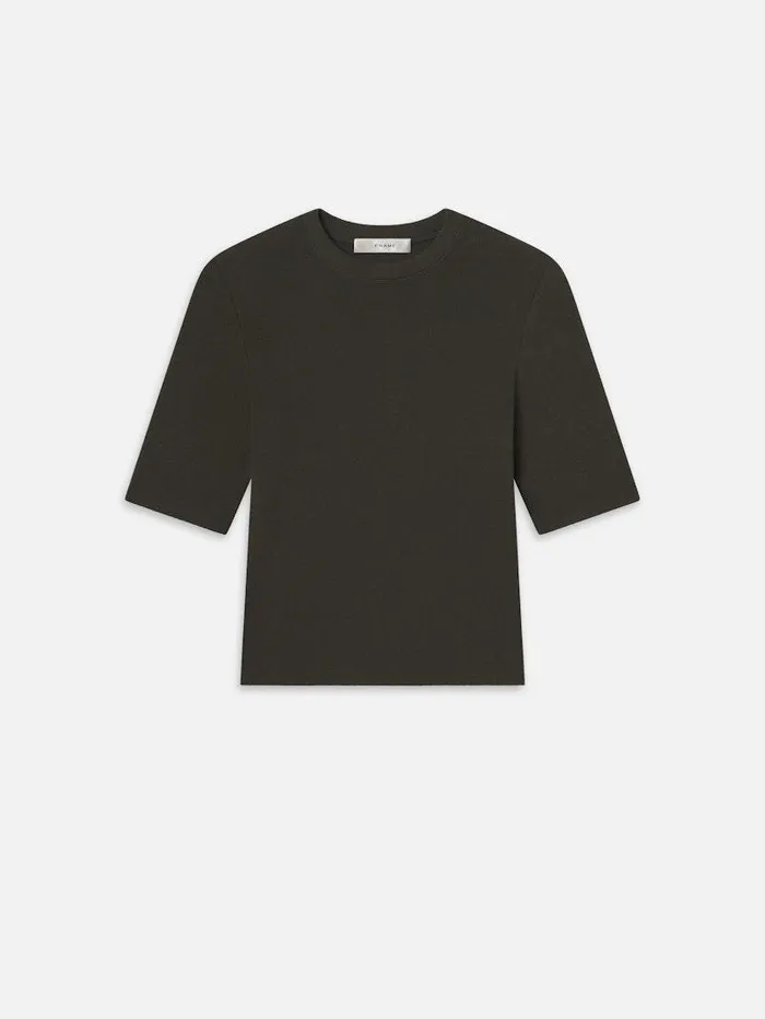 Women FRAME Tops and Blouses Rib Crewneck Tee