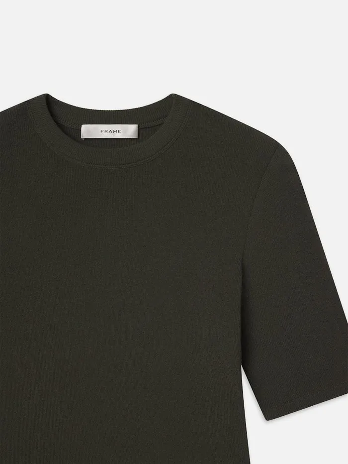 Women FRAME Tops and Blouses Rib Crewneck Tee