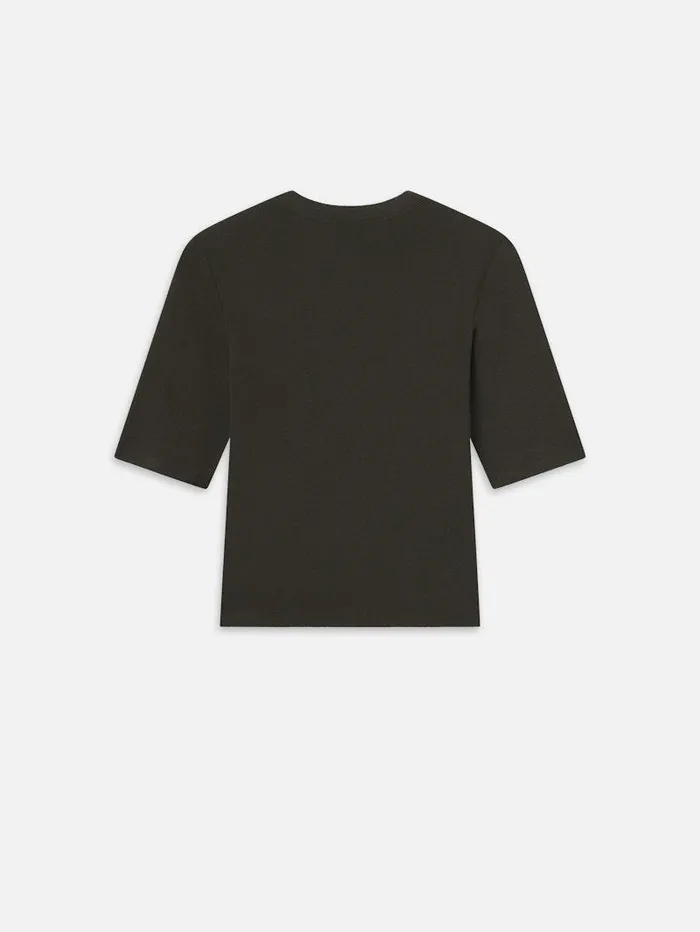 Women FRAME Tops and Blouses Rib Crewneck Tee