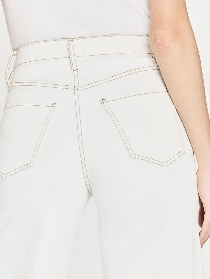 Women FRAME Wide Leg Le Jane Wide Crop Raw Fray Women FRAME Wide Leg Le Jane Wide Crop Raw Fray