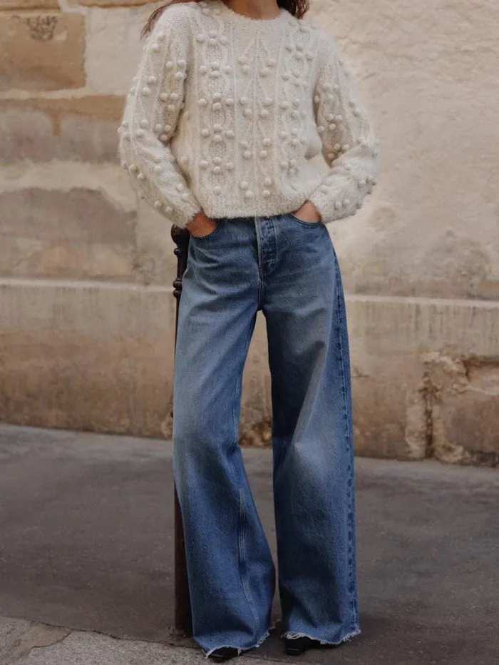 Women FRAME Wide Leg Le Low Baggy Wide Leg Cut Off