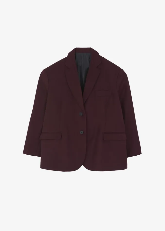 Women Frankie Oversized Boyfriend Blazer 8211 Burgundy The Frankie Shop Outerwear