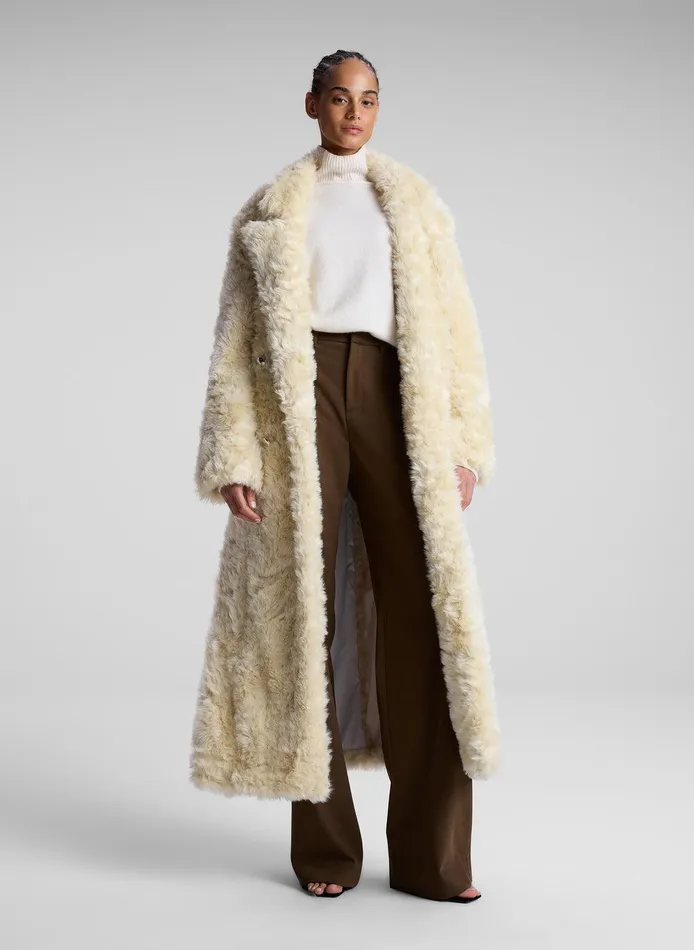 Women Franklin Faux Fur Coat Cream ALC Jackets and Coats