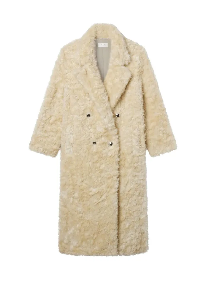 Women Franklin Faux Fur Coat Cream ALC Jackets and Coats