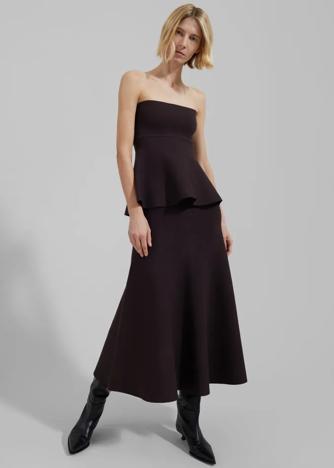 Women Gabrielle Knit Midi Skirt 8211 Dark Plum The Frankie Shop Bottoms