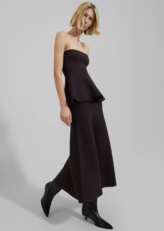 Women Gabrielle Knit Midi Skirt 8211 Dark Plum The Frankie Shop Bottoms