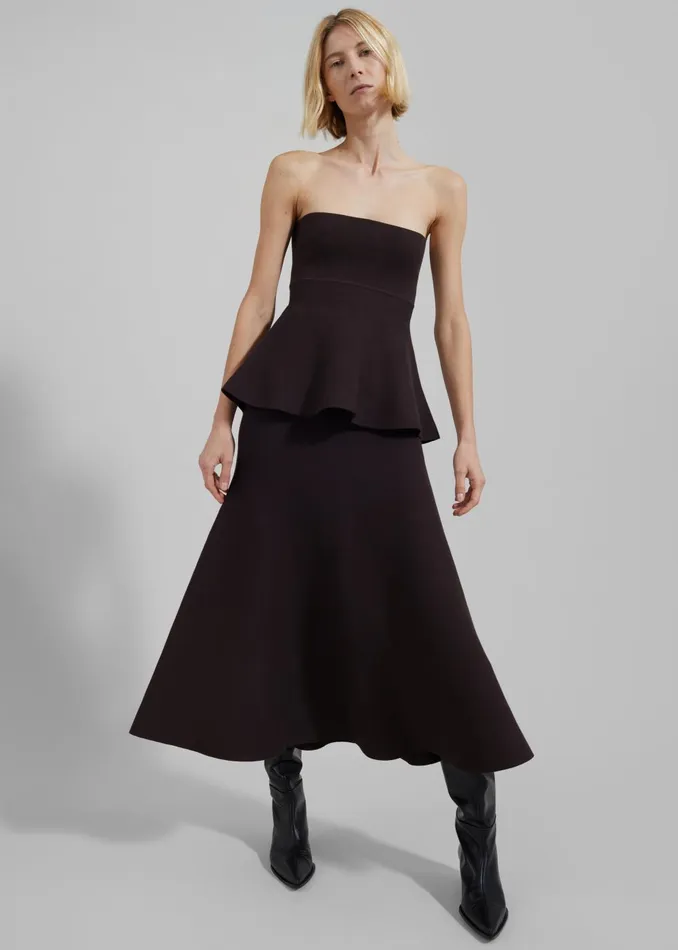 Women Gabrielle Knit Midi Skirt 8211 Dark Plum The Frankie Shop Bottoms