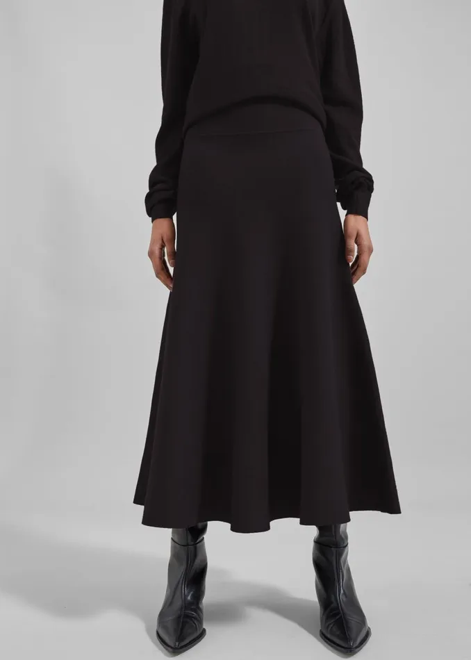 Women Gabrielle Knit Midi Skirt 8211 Dark Plum The Frankie Shop Bottoms