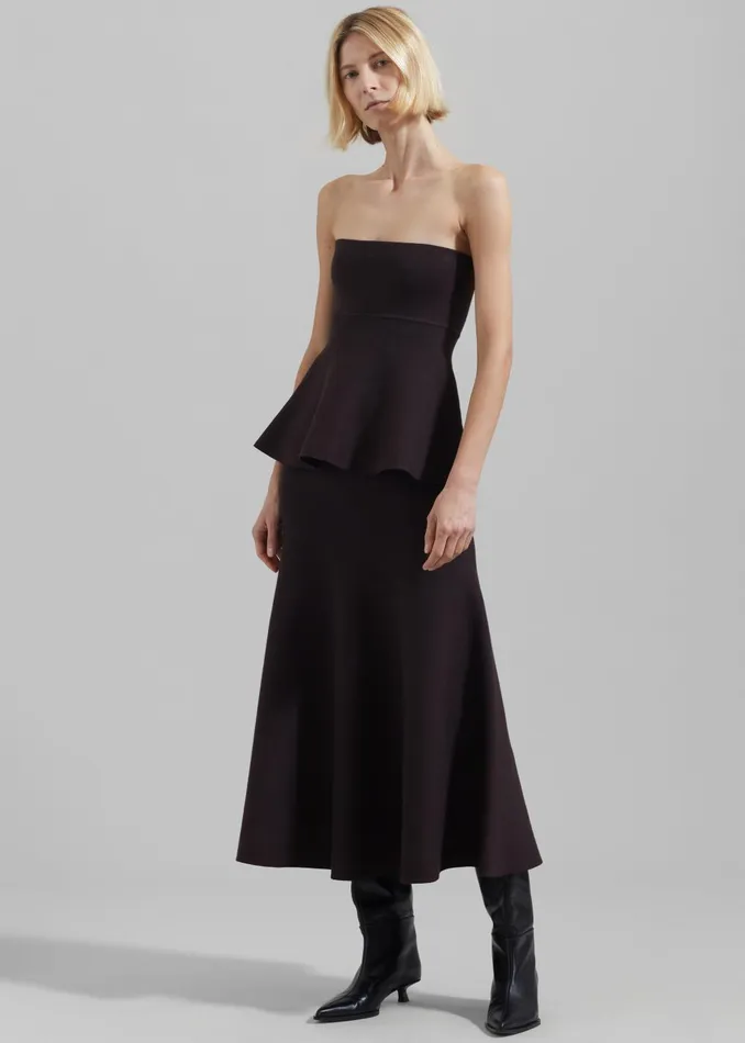 Women Gabrielle Knit Midi Skirt 8211 Dark Plum The Frankie Shop Bottoms