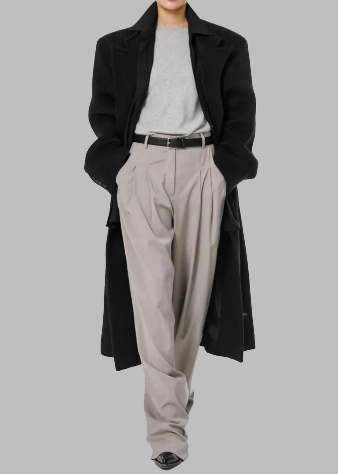 Women Gelso Pleated Trousers 8211 Light Taupe Melange The Frankie Shop Bottoms