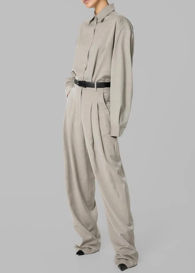 Women Gelso Pleated Trousers 8211 Light Taupe Melange The Frankie Shop Bottoms
