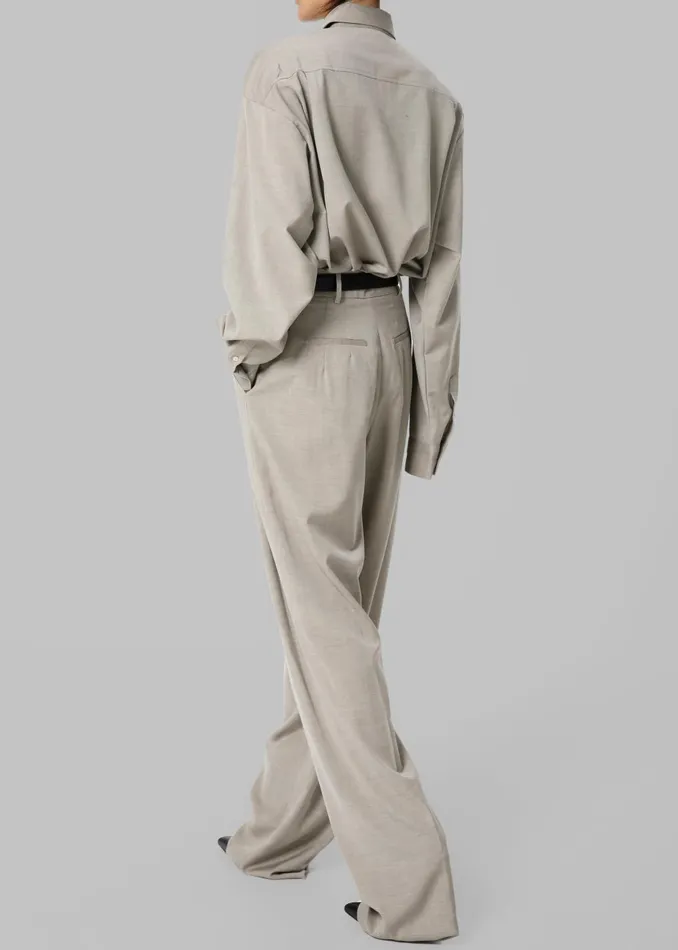 Women Gelso Pleated Trousers 8211 Light Taupe Melange The Frankie Shop Bottoms