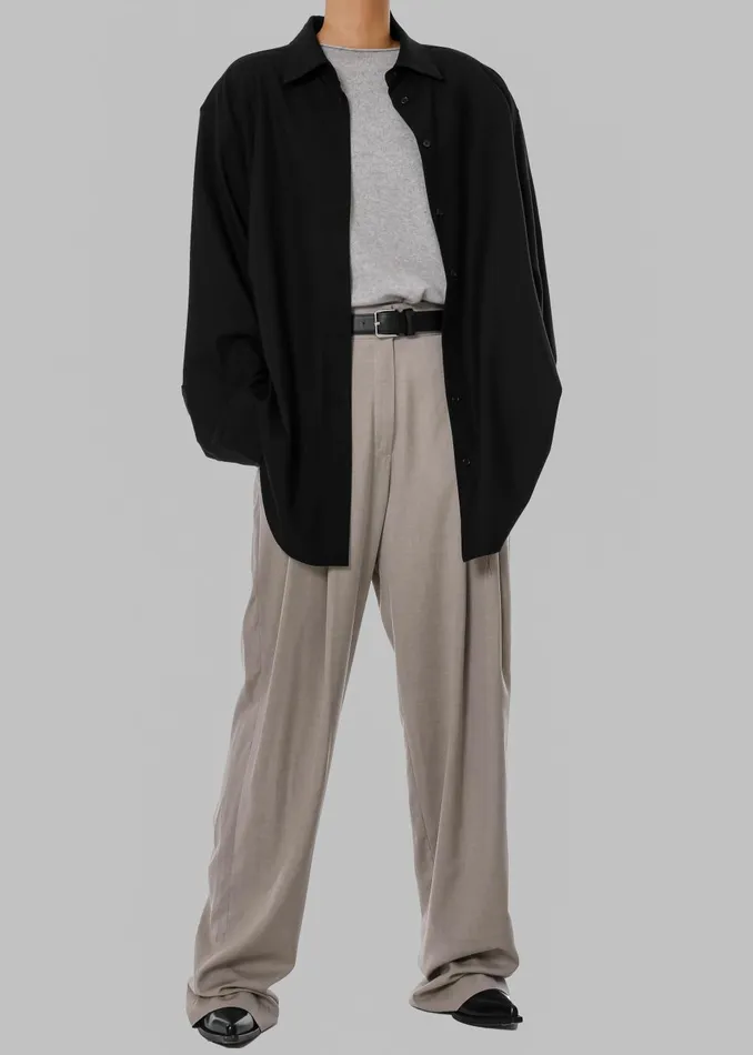Women Gelso Pleated Trousers 8211 Light Taupe Melange The Frankie Shop Bottoms