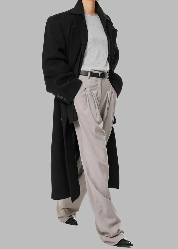 Women Gelso Pleated Trousers 8211 Light Taupe Melange The Frankie Shop Bottoms