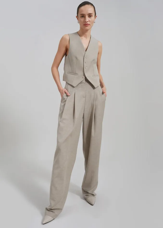 Women Gelso Waistcoat 8211 Light Taupe Melange The Frankie Shop Outerwear