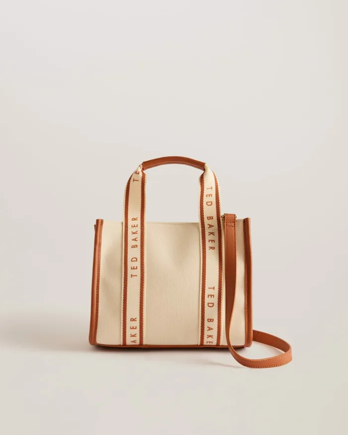 Women GEORJEA 8211 Small Canvas Webbing Tote Bag Natural Ted Baker Tote Bags Women GEORJEA 8211 Small Canvas Webbing Tote Bag Natural Ted Baker Tote Bags