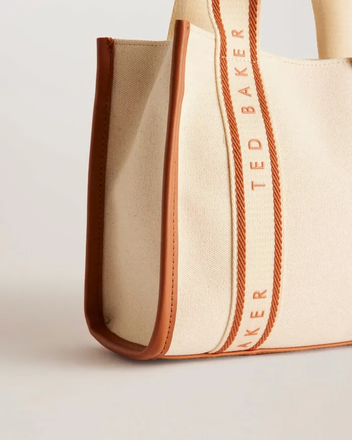 Women GEORJEA 8211 Small Canvas Webbing Tote Bag Natural Ted Baker Tote Bags Women GEORJEA 8211 Small Canvas Webbing Tote Bag Natural Ted Baker Tote Bags