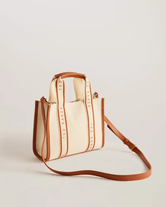 Women GEORJEA 8211 Small Canvas Webbing Tote Bag Natural Ted Baker Tote Bags Women GEORJEA 8211 Small Canvas Webbing Tote Bag Natural Ted Baker Tote Bags