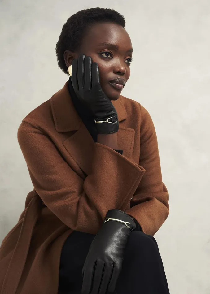 Women Gloves Hobbs Tara Leather Gloves Black
