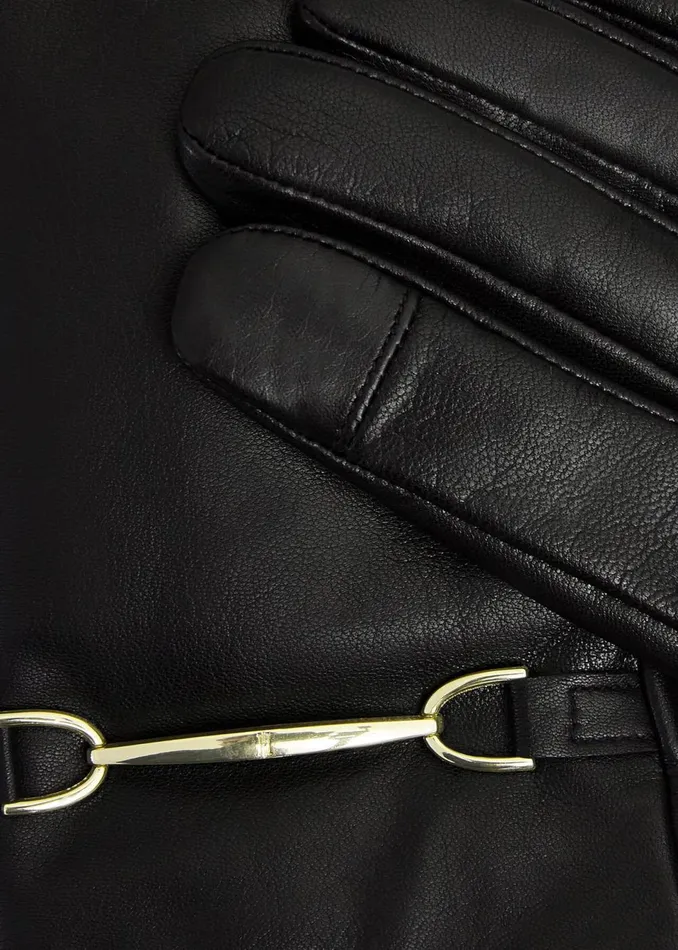 Women Gloves Hobbs Tara Leather Gloves Black