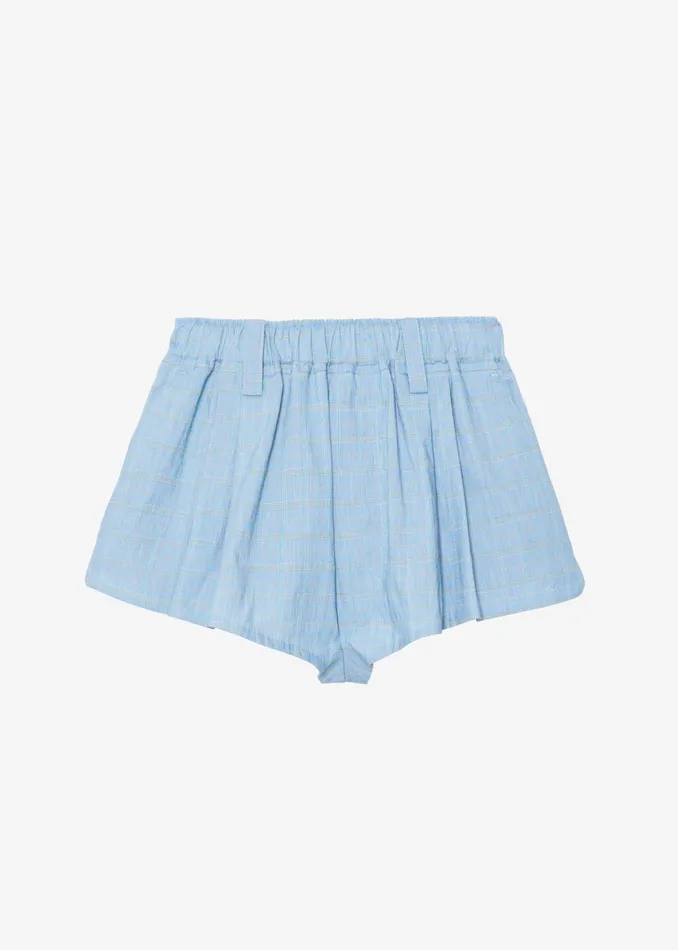 Women Hallie Plaid Mini Shorts 8211 Blue The Frankie Shop Bottoms