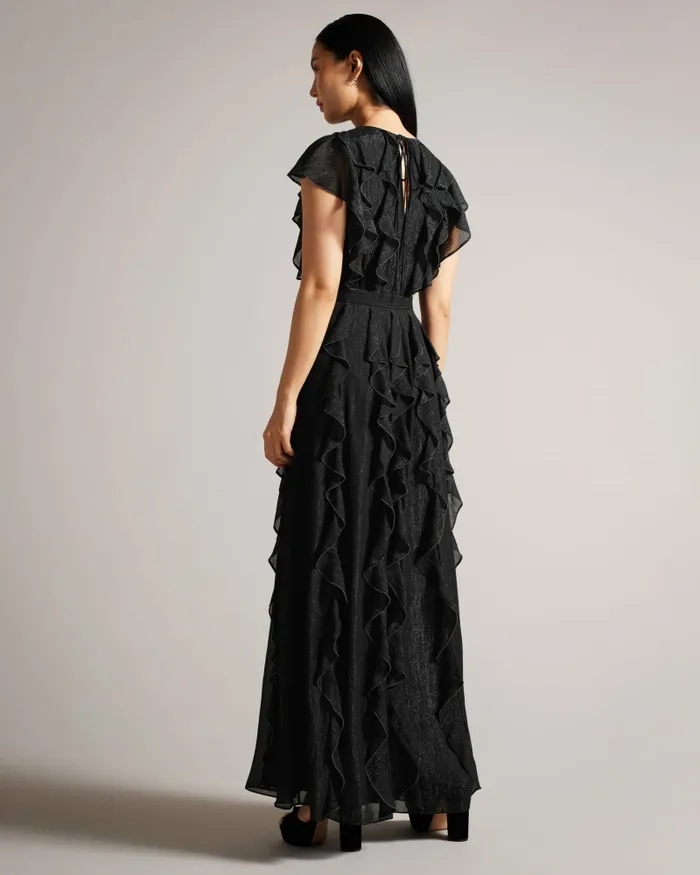 Women HAZZIE 8211 Short Sleeve Ruffled Maxi Dress Black Ted Baker Dresses Women HAZZIE 8211 Short Sleeve Ruffled Maxi Dress Black Ted Baker Dresses