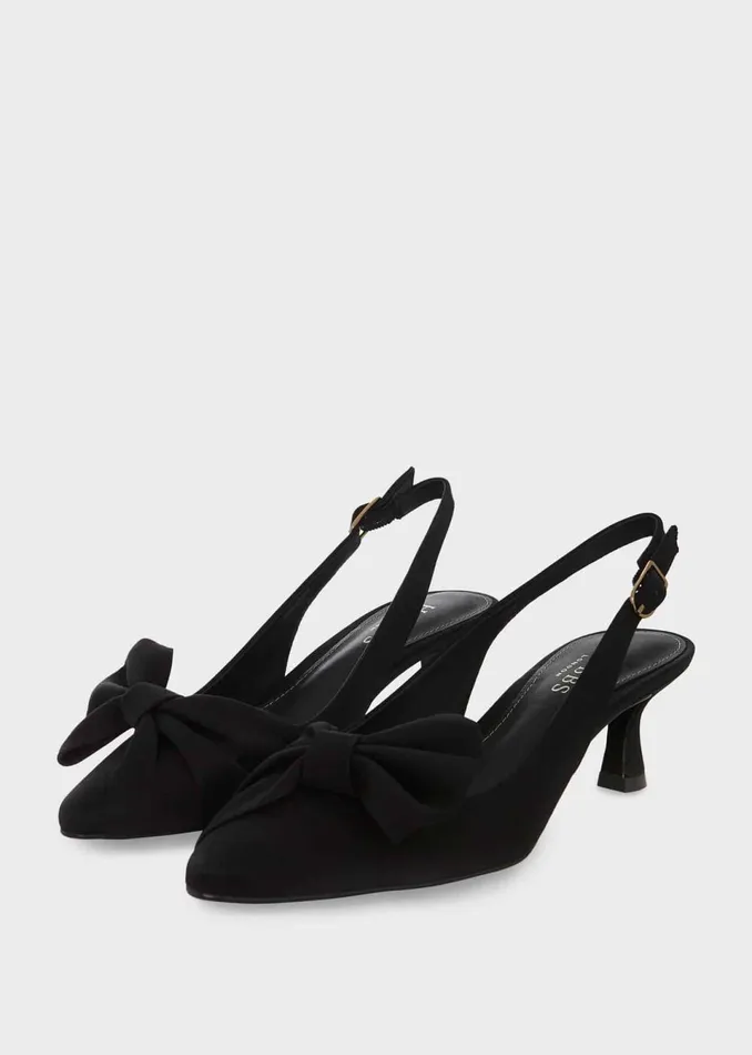 Women Heels Hobbs Francis Satin Slingbacks Black