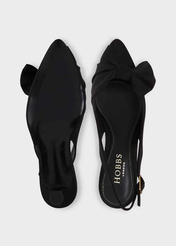Women Heels Hobbs Francis Satin Slingbacks Black